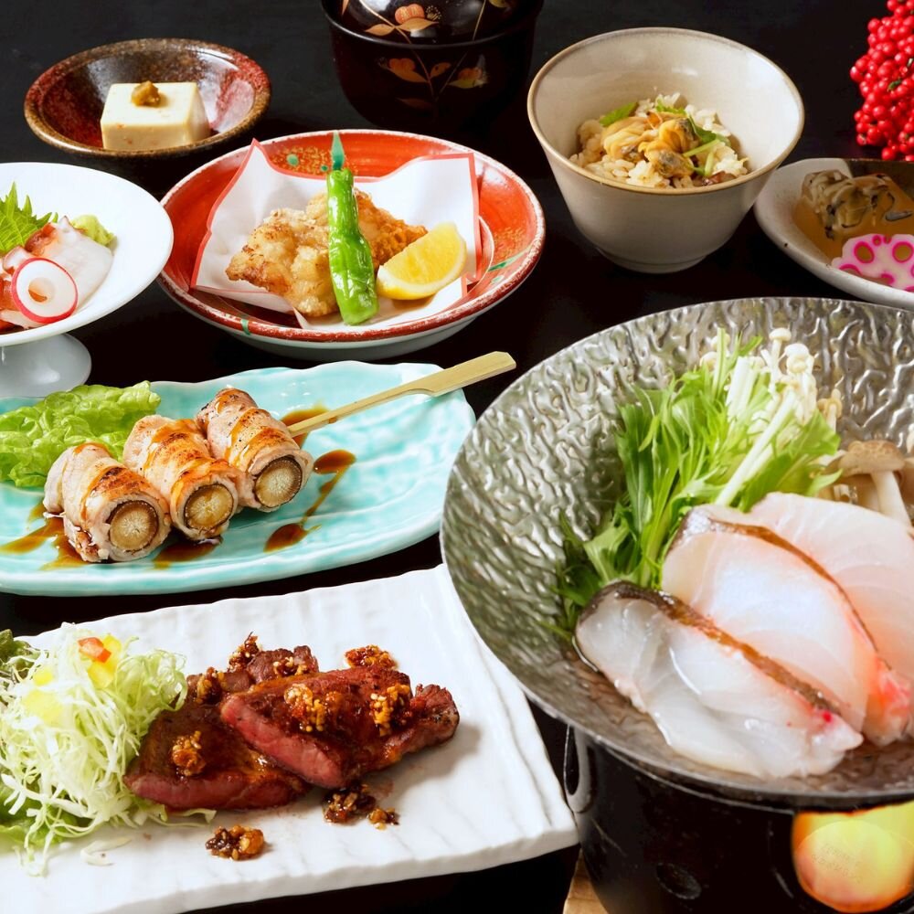 【120分飲み放題付き】初音(はつね)コース■あんこう/炙りラム/骨付き豚/鱈ちり小鍋(全9品)